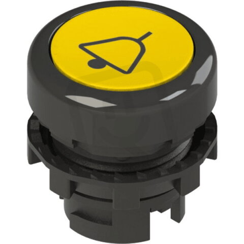 PIZZATO Tlačítko, 20 mm, žluté, symbol HOUKAČKA, černý plast. kroužek