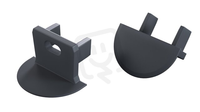 Koncovka profilu EC-PROFIL AXIN ROCK ANTHRACITE WITH HOLE GREENLUX GXLP1507