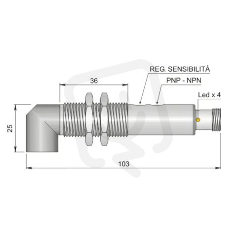 Optoelektronický senzor d18 mm AECO FT18SM-CP20 90 H