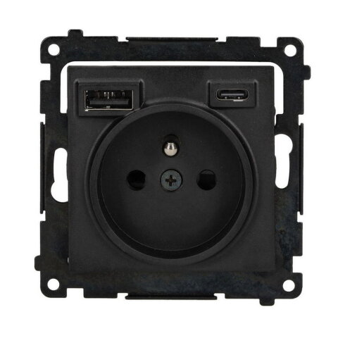 Zásuvka silová 1 násobná typ E s 2 násob