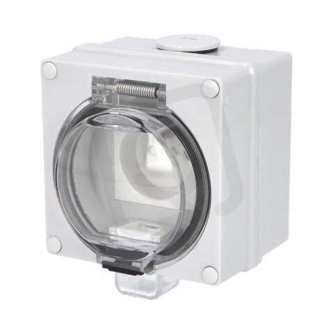 TITAN IP66 Zásuvka 16A/250V/2P+PE s ochr. kolíkem, šedá FAMATEL 79021-00