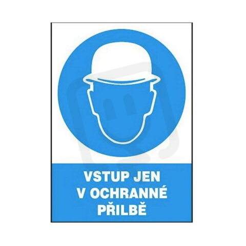 Tabulka plastová Vstup jen v ochranné přilbě XTLINE TA12301