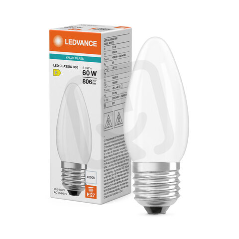 Světelný zdroj LED CLASSIC B V 5.9W 840 Frosted E27 LEDVANCE 4099854785863