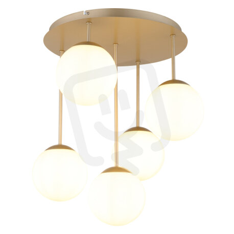 Stropní svítidlo HARMON šampaň 5x E14, max. 25W LED 230V GLOBO 47441-5CH