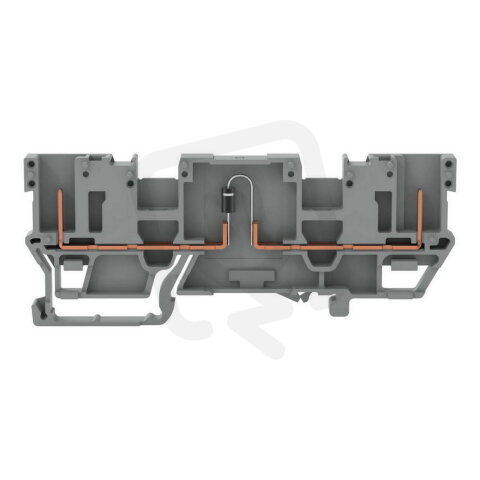 Základní svorka pro moduly, 2 kontakty, s diodou 1N4007, šedá