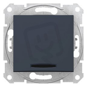 Sedna Spínač dvojpólový se signalizační kontrolkou 2Ss Graphite SCHNEIDER