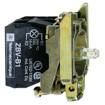 Schneider ZB4BW0B13 Polosestava objímky s kontakty, 2 Z, 24V, bílá