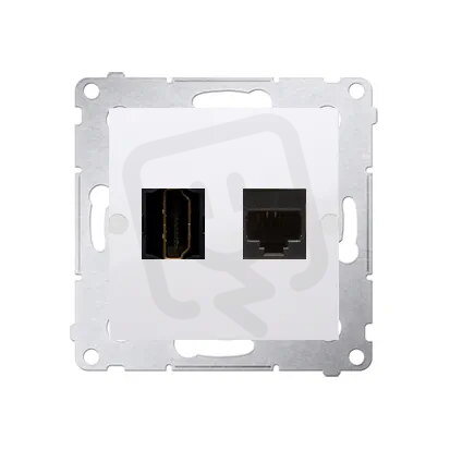 Zásuvka HDMI + počítačová zásuvka RJ45 kat.6, bílá KONTAKT SIMON DGHRJ45.01/11