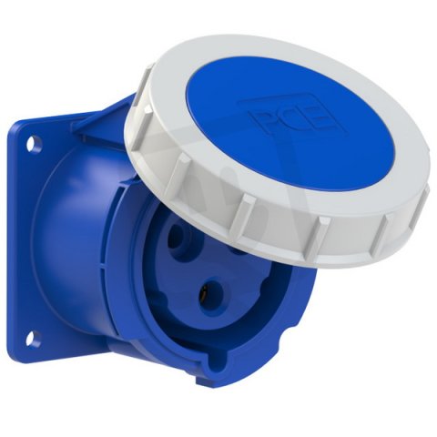 zásuvka vestavná 3P, 32A/230V, 6h, IP67, příruba 75x75mm, přímá PCE 3232-6
