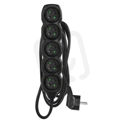 Prodlužovací kabel 3 m 5 zásuvek černý PVC 1,5mm2 EMOS PC0513R