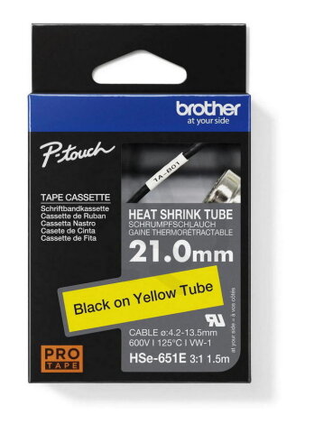 Bužírka BROTHER HSE-651E, bužírka žlutá/černá (21 mm)