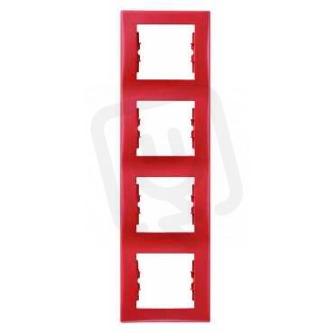 Sedna Rámeček čtyřnásobný vertikální, Red SCHNEIDER SDN5802041