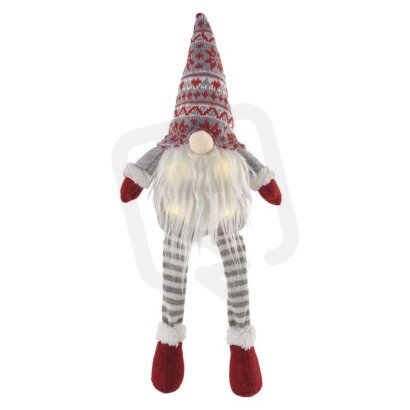 LED vánoční skřítek sedící, 27 cm, 3x AA, vnitřní, teplá bílá EMOS DCFW03