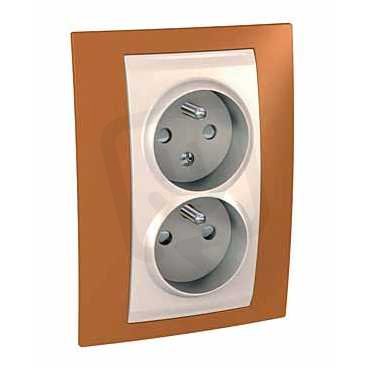 Schneider MGU63.065.569 Zásuvka dvojnásobná 16A/230V 2x2P+PE, Orange/marfil