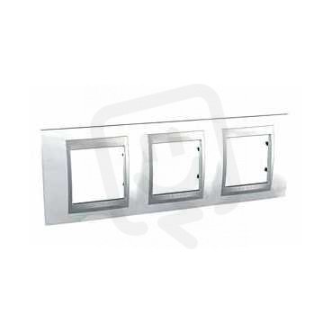 Unica Top Krycí rámeček trojnásobný, White/Aluminium SCHNEIDER MGU66.006.092