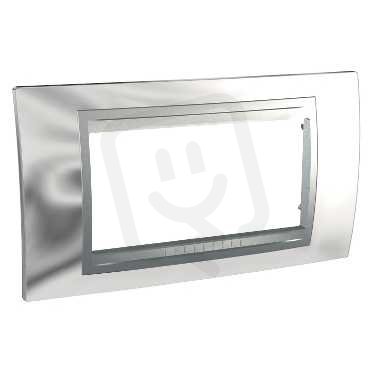 Unica Top rámeček čtyřmodulový Cromo lesk/Aluminium SCHNEIDER MGU66.104.010