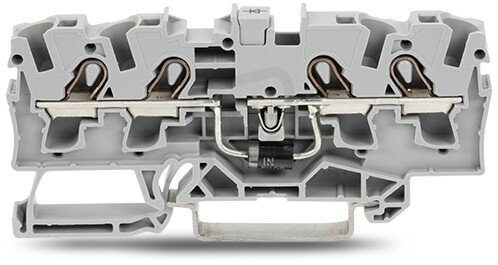 Svorka pro moduly 4 vodiče s diodou 1N5408 šedá 4mm2 WAGO 2004-1411/1000-401