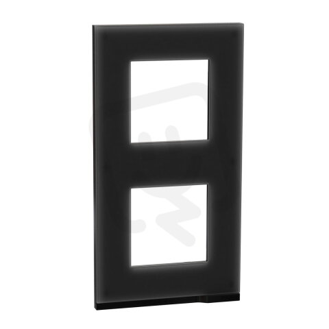 Unica Pure Krycí rámeček dvojnásobný vertikální, Frosted Black NU6004V86