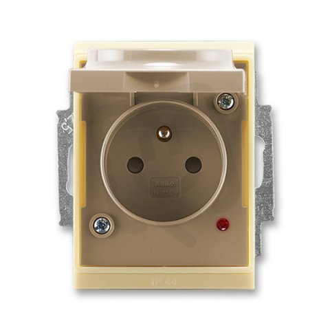 ABB Element Zásuvka jednonás.s clon.,sVíčkem,s ochraným před přepětím,IP44