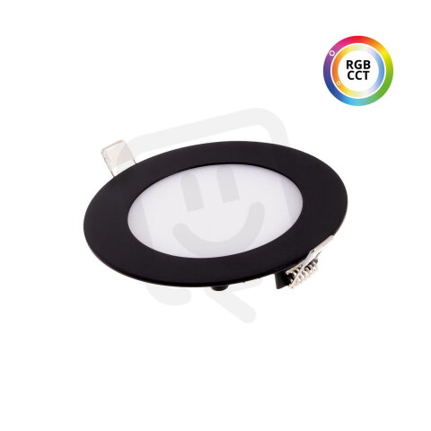 24KB9 LED panel RGBCCT 9W 24V kulatý černý T-LED 102338