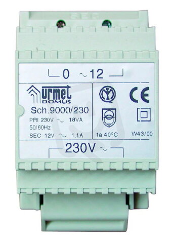 Zdroj 230V, 18VA, 3 DIN moduly URMET 9000/230