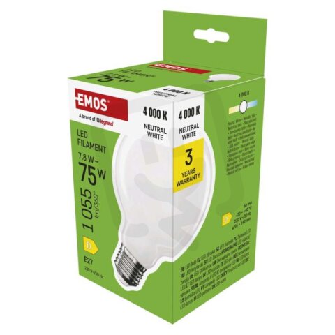 LED žárovka Filament G95 E27 7,8 W (75 W) 1055 lm neutrální bílá EMOS ZF2D53