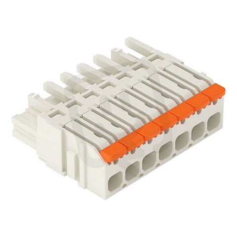 1vodičová pružinová svorkovnice, Páčka, Push-in CAGE CLAMP, Světle šedá