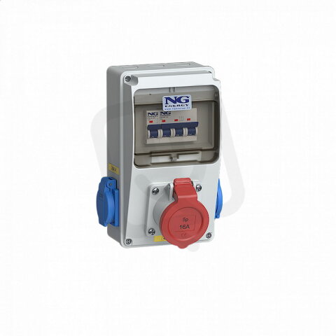 Zásuvková kombinace MIN  1x 16A/400V/5p 2x 230V s ochr. kolíkem SJ 51 6963 MN.01