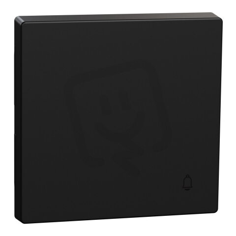 Klapka, Merten System M, se symbolem Zvonek, černá matná, Oceánský plast