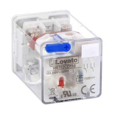 Lovato HR702CD110 Průmyslové relé 8 pinů 2 zap/vyp 10A 110VDC+LED