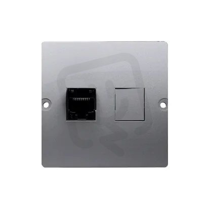 Jednonásobná počítačová zásuvka RJ45 kat. 5e, Inox KONTAKT SIMON BMF51.02/21