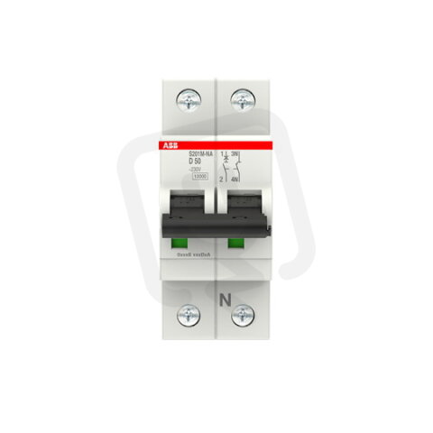 ABB S201M-D50NA jistič 1F odpojení N vodiče (1+NA) 50 A char. D 10kA