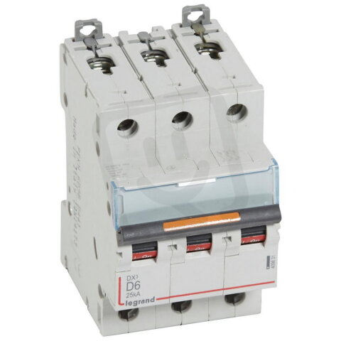 DX3 JISTIČ, 3 PÓLOVÝ, CHAR. D,6A 25KA LEGRAND 409831