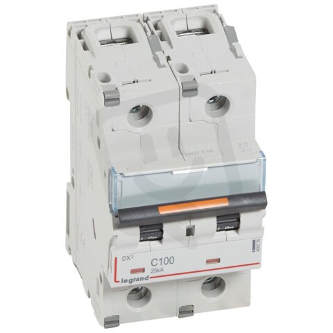 DX3 JISTIČ, 2 PÓLOVÝ, CHAR. C,100A 25KA LEGRAND 409776
