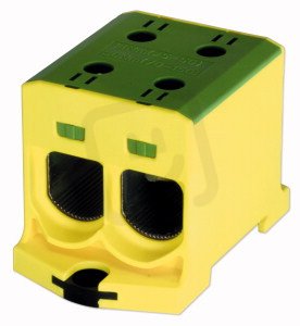 BPZ-KC-2/150PE-ALU Svorkovnice 2-pól 150mm2 640A Cu/580A Al žluto/zelená (PE)