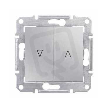 Sedna Spínač ovládače žaluzií 1+1 mech. blokování Aluminium SCHNEIDER SDN1300360