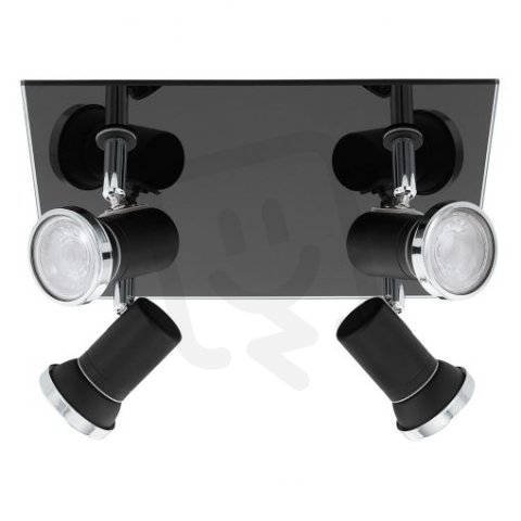 Bodové svítidlo TAMARA 1 čtverec černá/chrom 12W IP44 EGLO 33678