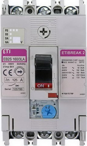 Kompaktní jistič EB2S 160/3LA 125A 3p ETI 004671884