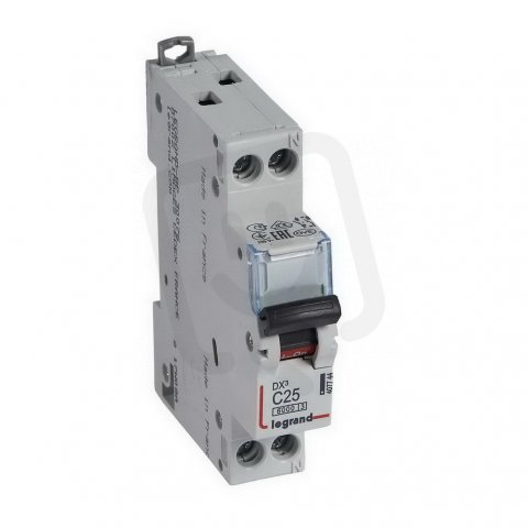 DX3 JISTIČ, 1+N PÓLOVÝ, CHAR. C,25A 6/10 KA LEGRAND 407744