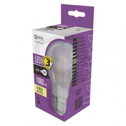 LED žárovka Filament A60 8,5W(75W) 1060lm WW Z74275 Emos teplá bílá