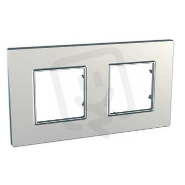 Unica Quadro Krycí rámeček dvojnásobný, Silver SCHNEIDER MGU6.704.55