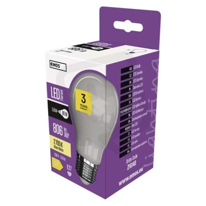 LED žárovka Filament A60 /E27/5,9W(60W)/806lm/teplá bílá EMOS ZF6140