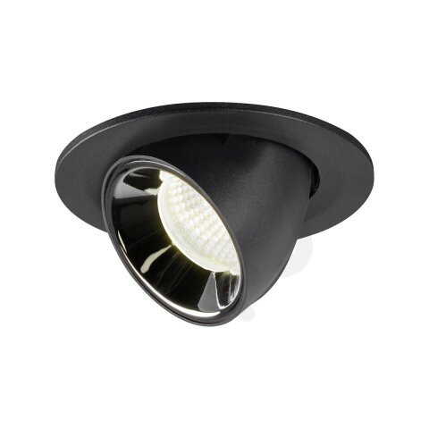 NUMINOS GIMBLE S, zápustné stropní svítidlo černé/chrom 4000 K 55° SLV 1005911