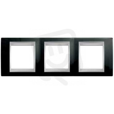 Unica Top rámeček trojnásobný Rhodium Black/Aluminium SCHNEIDER MGU66.006.093