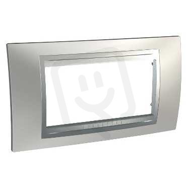 Unica Top Krycí rámeček čtyřmodulový Cromo mat/Aluminium SCHNEIDER MGU66.104.038