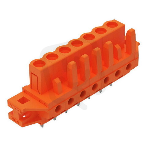Pružinová svorkovnice THT rovná 5,08 mm oranžová 7pól. WAGO 232-167/031-000