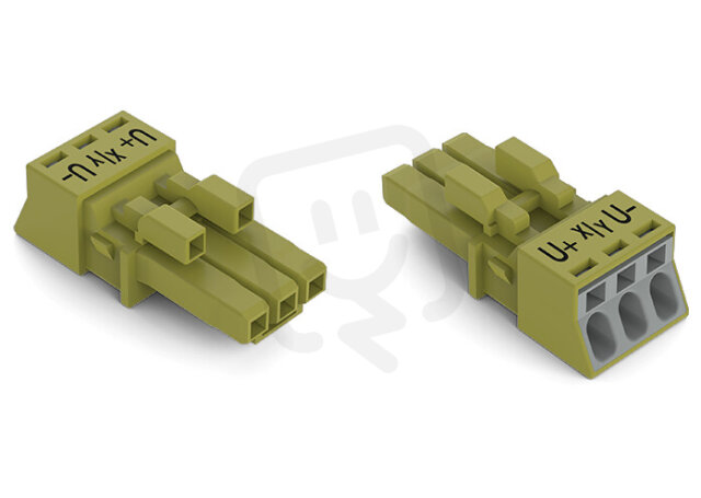 Zdířka 3pól. Kód. B světle zelená WAGO 890-263/071-000