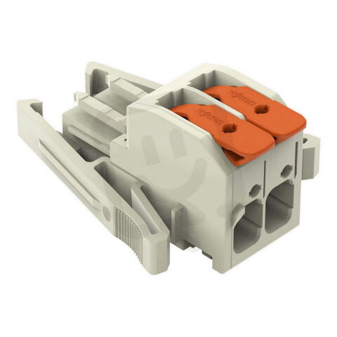 Pružinová svorka Páčka CAGE CLAMP sv.šedá 10mm2 2pól. WAGO 831-1102/037-000