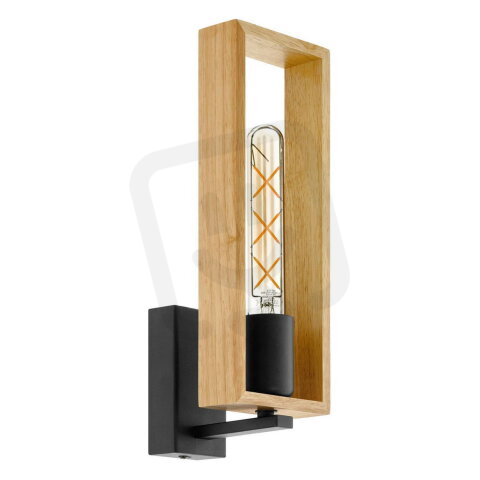 Nástěnné svítidlo LITTLETON E27 černá/dřevo 1X40W IP20 EGLO 44055