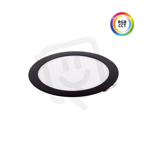 24KB18 LED panel RGBCCT 18W 24V kulatý černý T-LED 102339